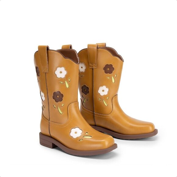 Girls Cowgirl Boot Kid Mid Calf Western Boot Riding Shoes Little Kid - Picture 6 of 6